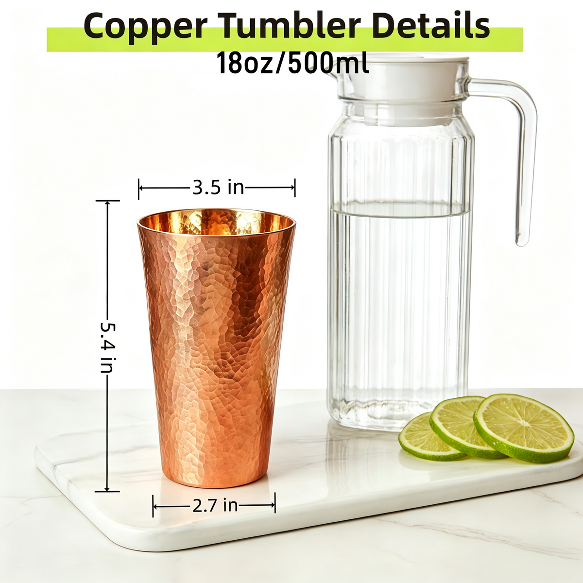 18 Ounce 100% Pure Copper Cups