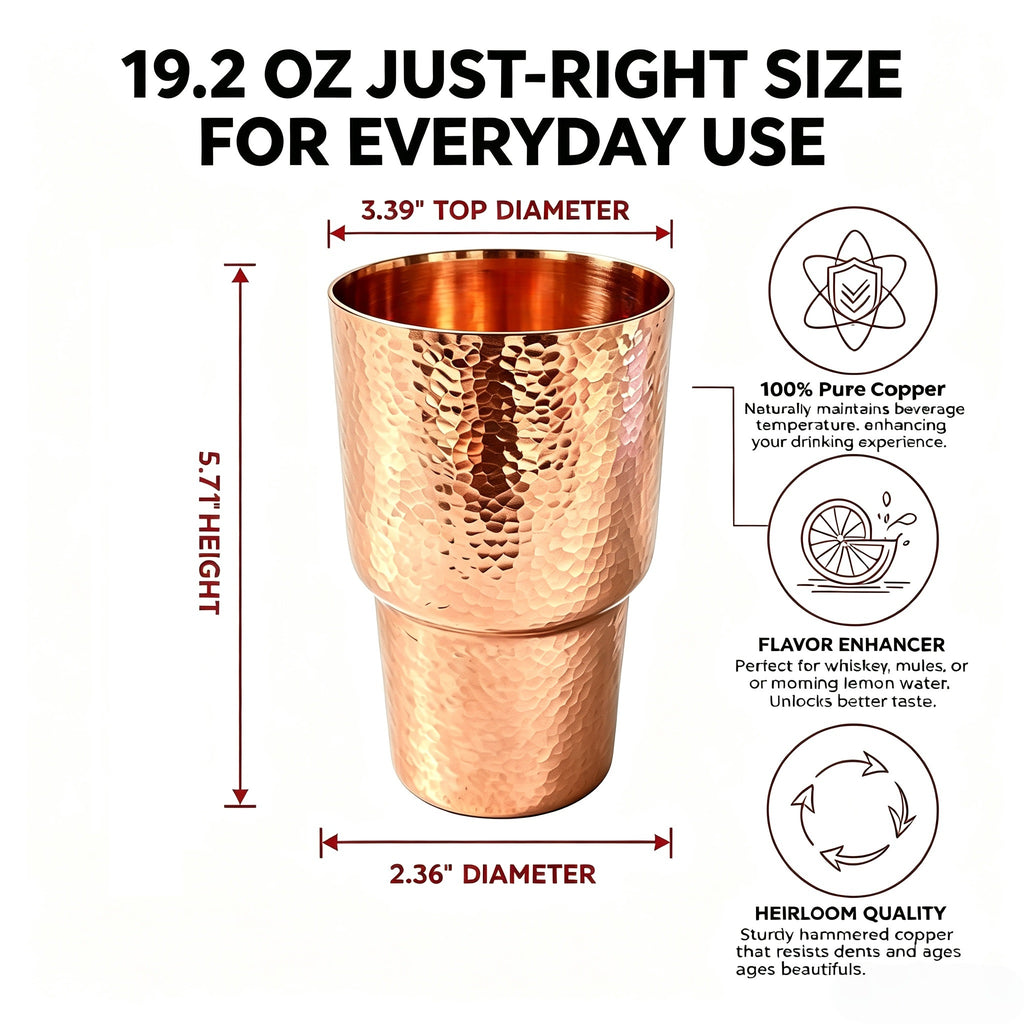 19.2 Ounce 100% Pure Copper Cups